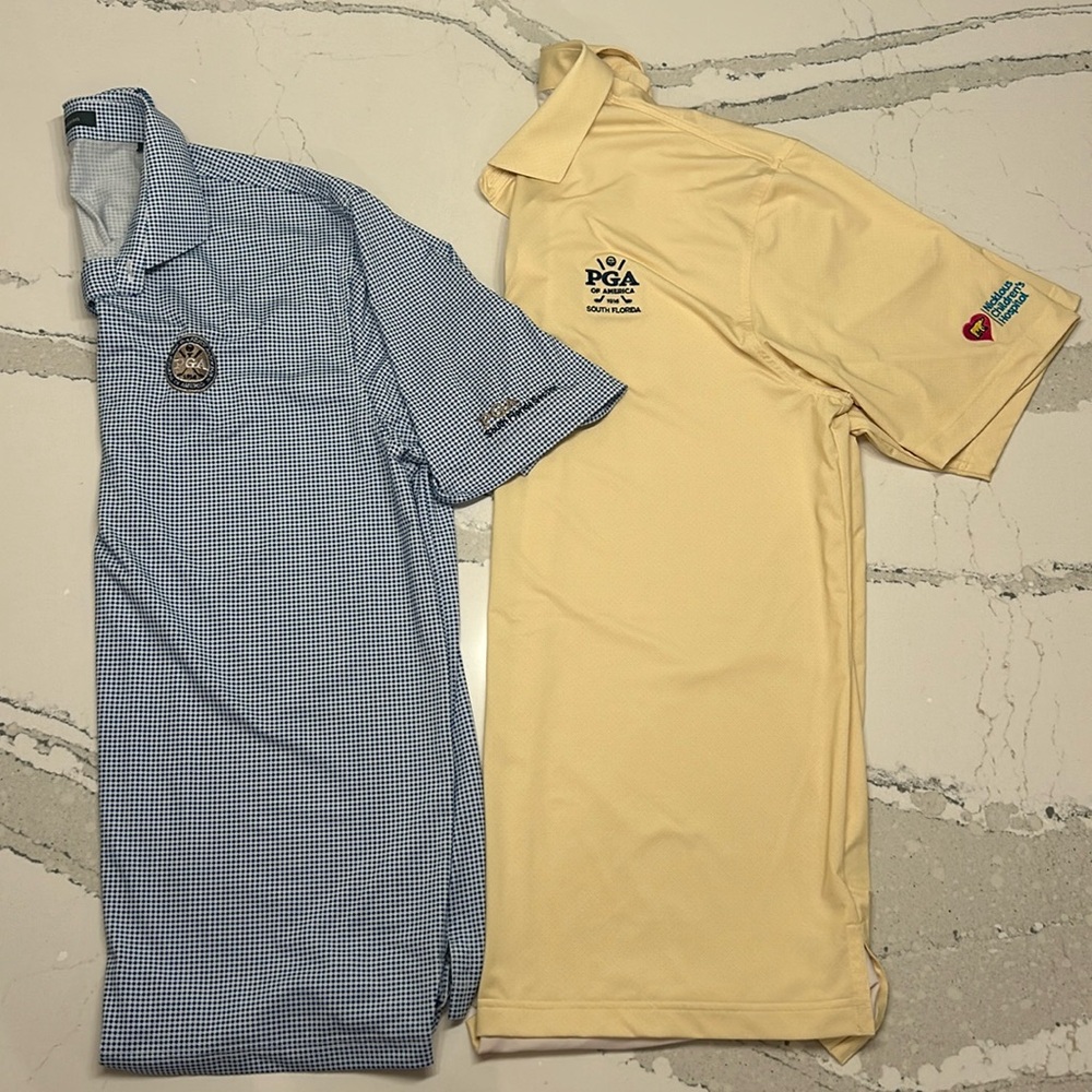 2 Men’s Turtleson Golf Shirts Size Large